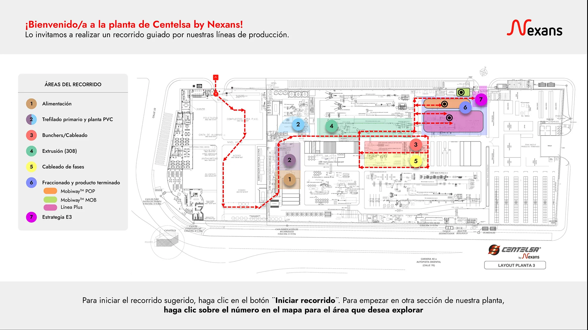 Infografía de recorrido de Centelsa